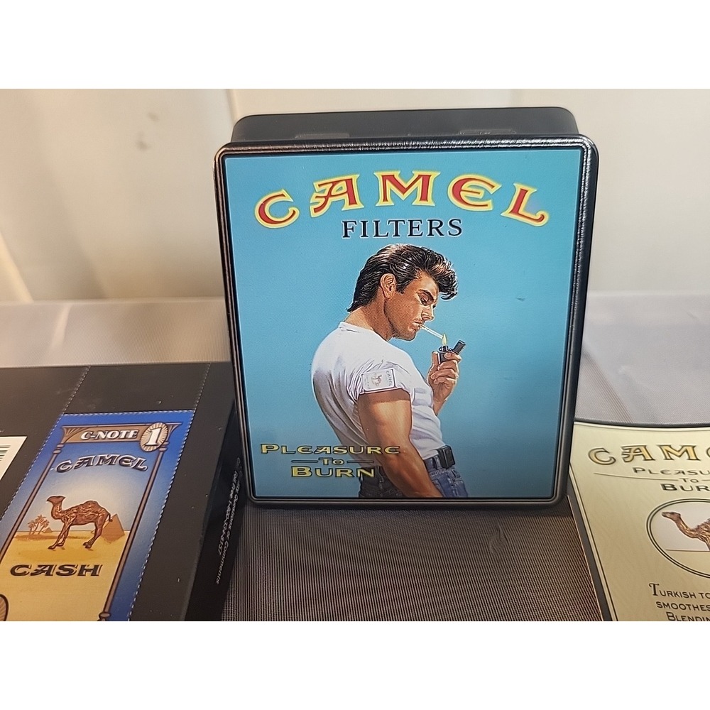 Vintage Camel Filters Tin with Box & Ad Card - German Made‎ Rare Collectible
